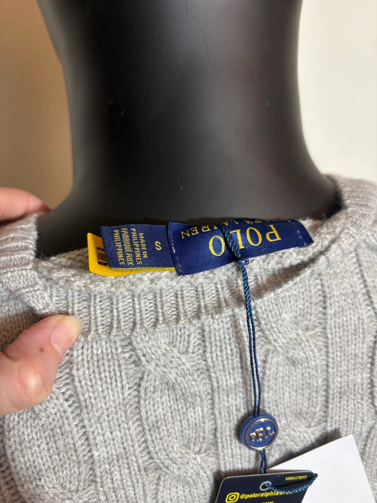 P190 000010 #FF2223 Polo Ralph Lauren solid cable knitted sweater brown Size: S-XXL